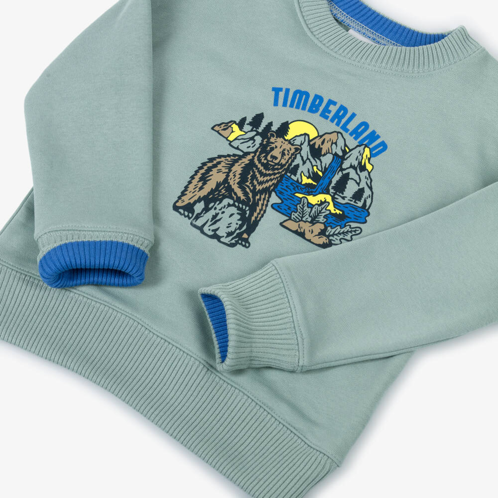 Timberland-Boys Green Bear Graphic Sweatshirt | Childrensalon Outlet