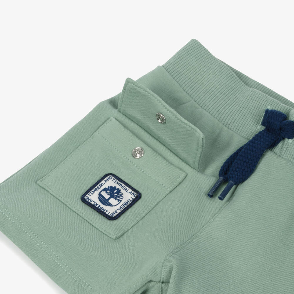 Timberland-Boys Green Cotton Comfort Shorts | Childrensalon Outlet