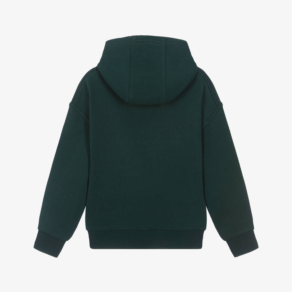 Timberland-Boys Green Cotton Logo Hoodie | Childrensalon Outlet