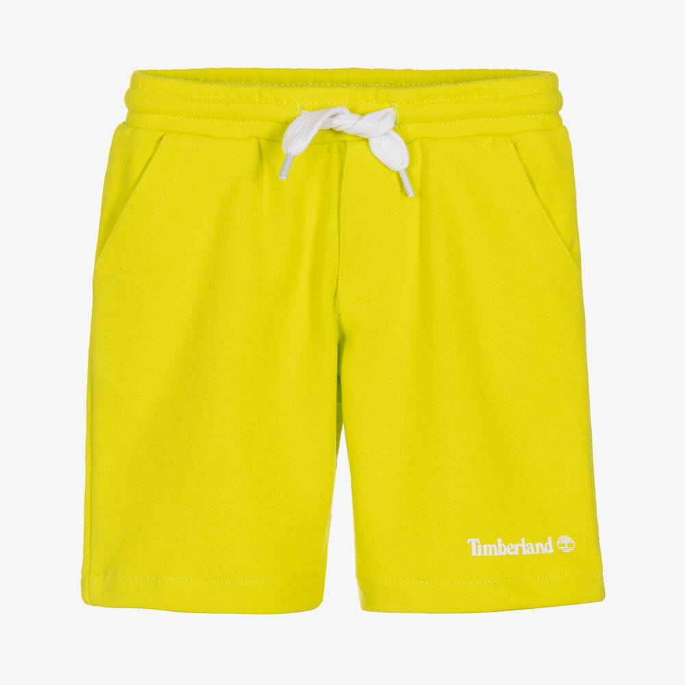 Timberland - Boys Green Cotton Logo Shorts | Childrensalon