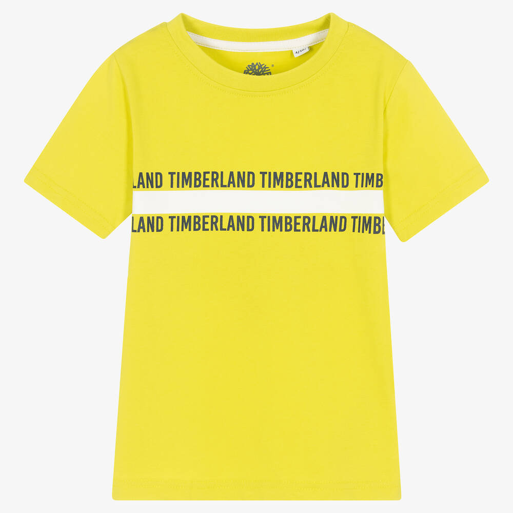 Timberland - T-shirt vert en coton garçon | Childrensalon