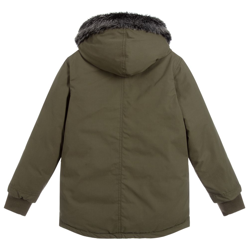 Timberland Boys Green Hooded Coat Childrensalon Outlet