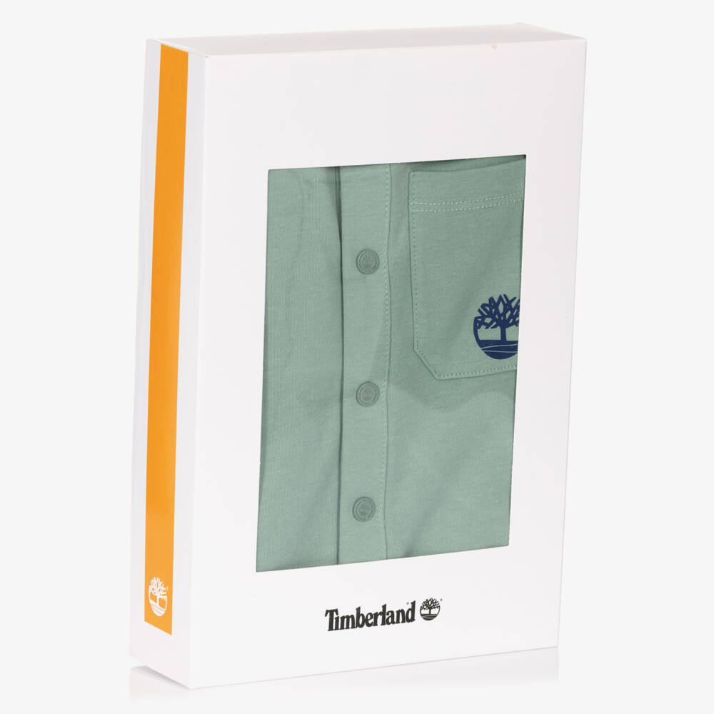Timberland-Boys Green Organic Cotton Set | Childrensalon Outlet