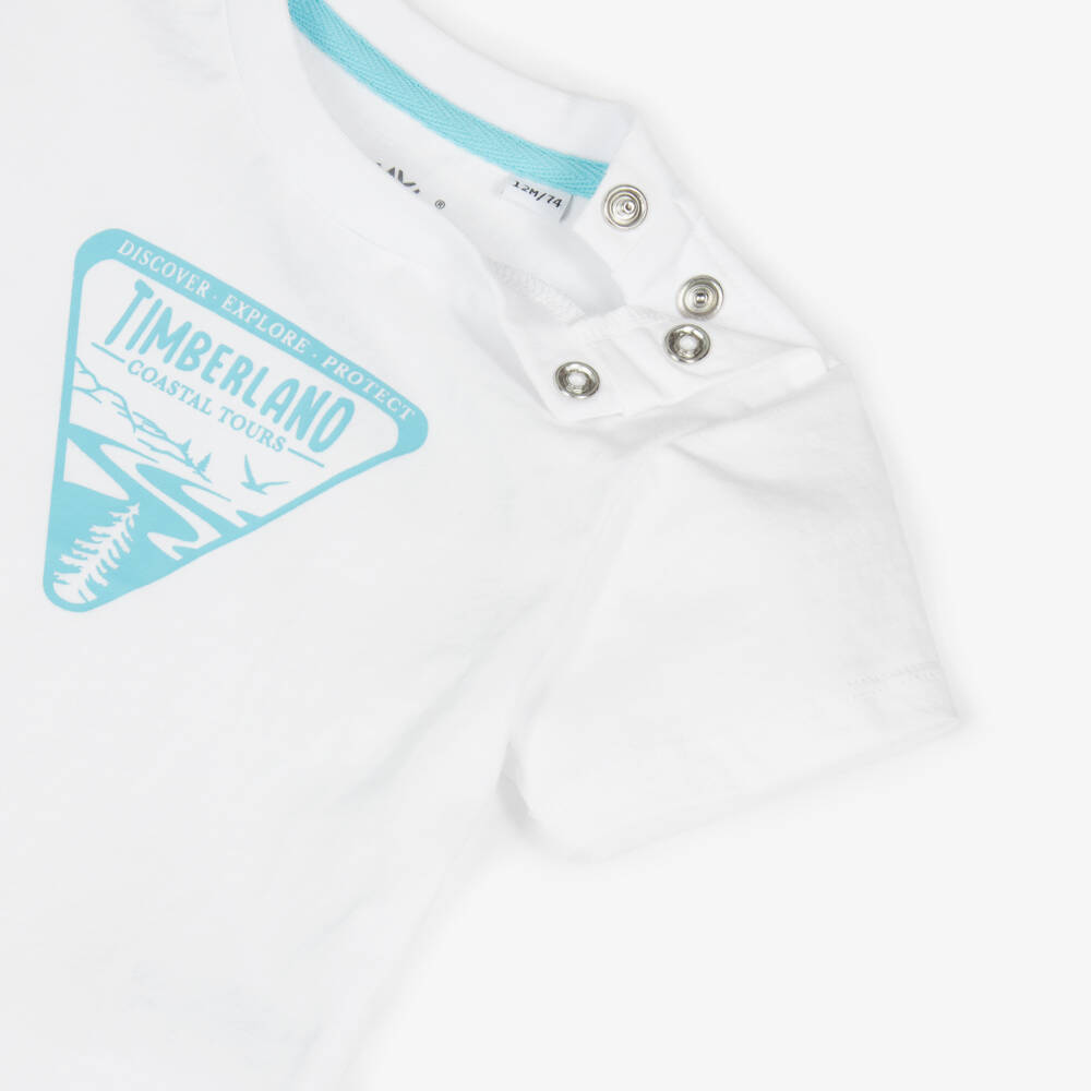 Timberland-Boys Green & White Cotton Outfit | Childrensalon Outlet