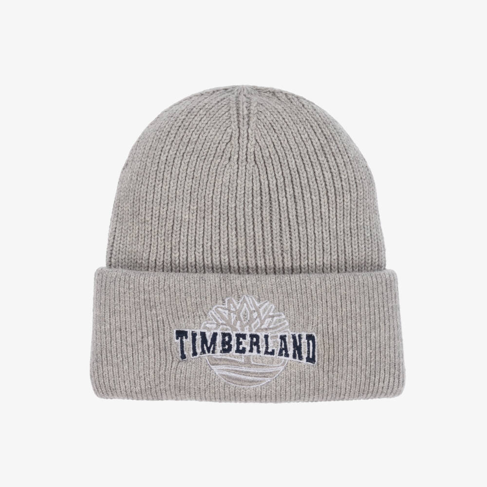 Timberland-Boys Grey Cotton Knit Hat | Childrensalon Outlet