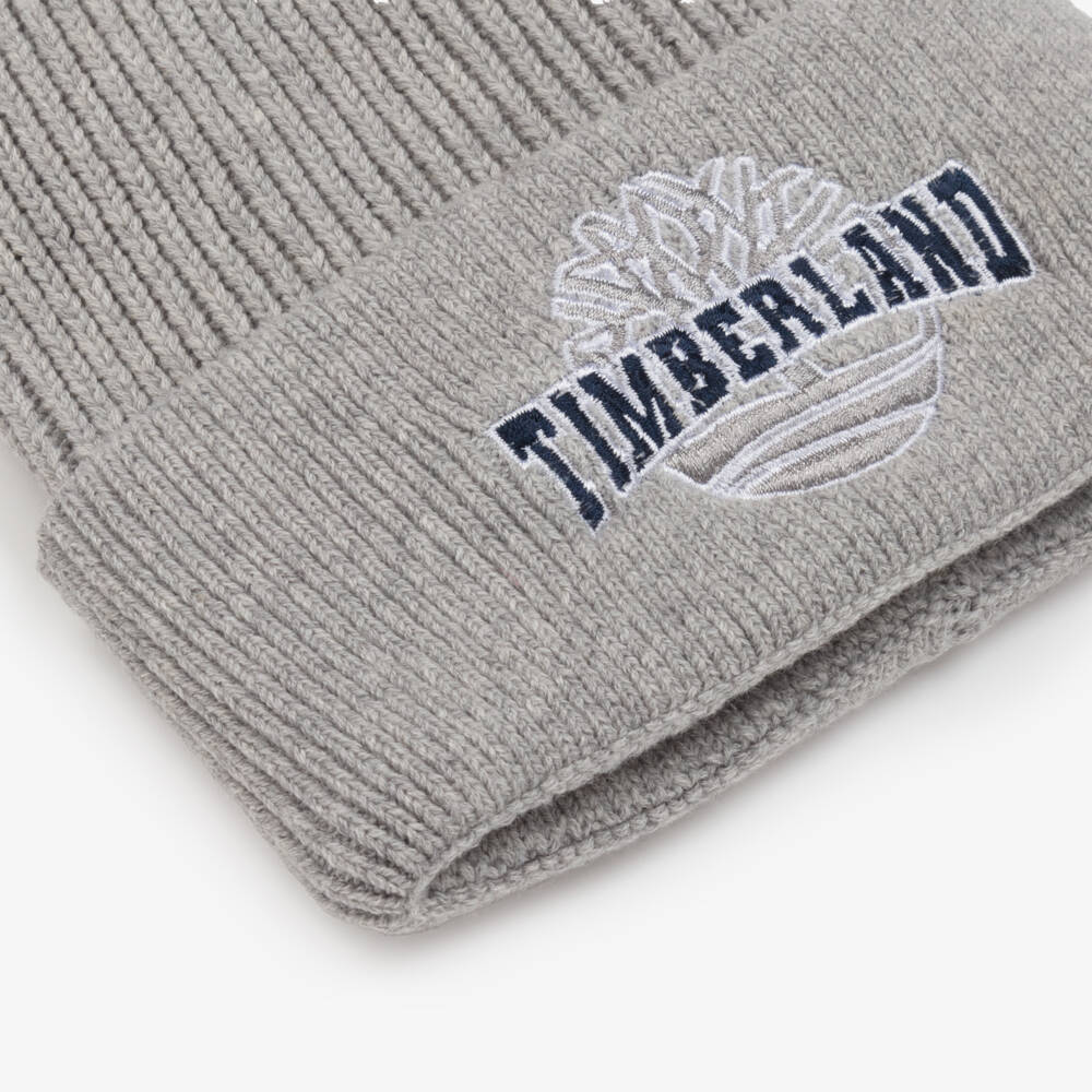 Timberland-Boys Grey Cotton Knit Hat | Childrensalon Outlet