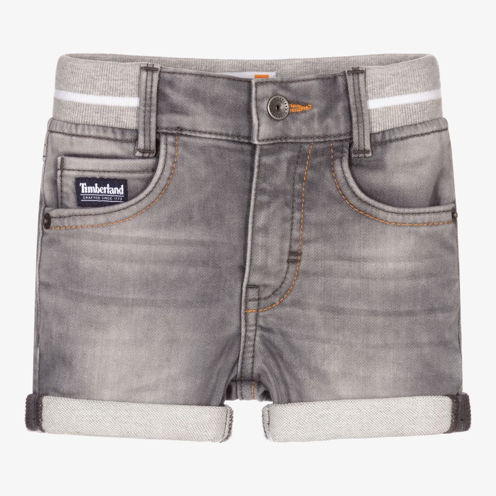 Timberland - Short gris jersey denim Garçon | Childrensalon