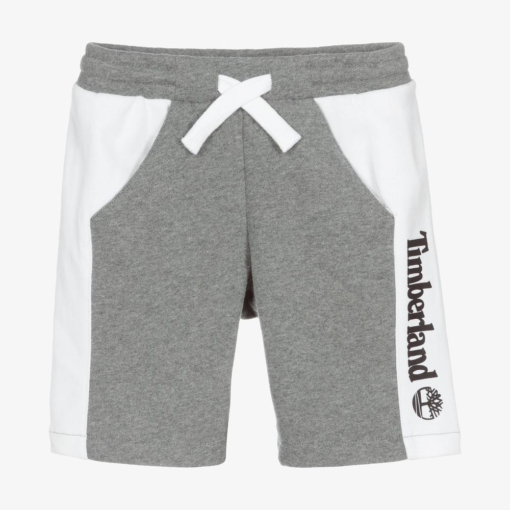 Timberland - Boys Grey Logo Jersey Shorts | Childrensalon