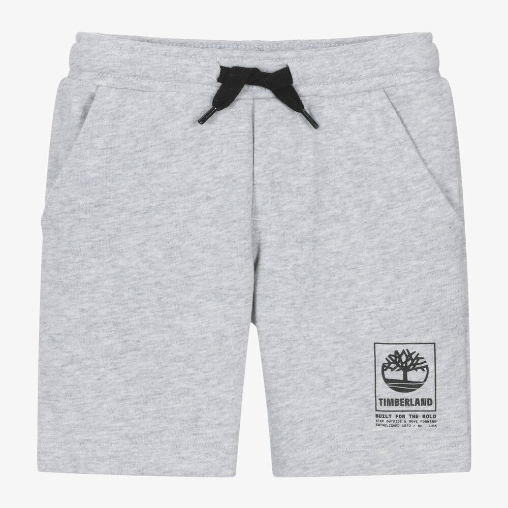 Timberland-Boys Grey Marl Cotton Shorts | Childrensalon Outlet