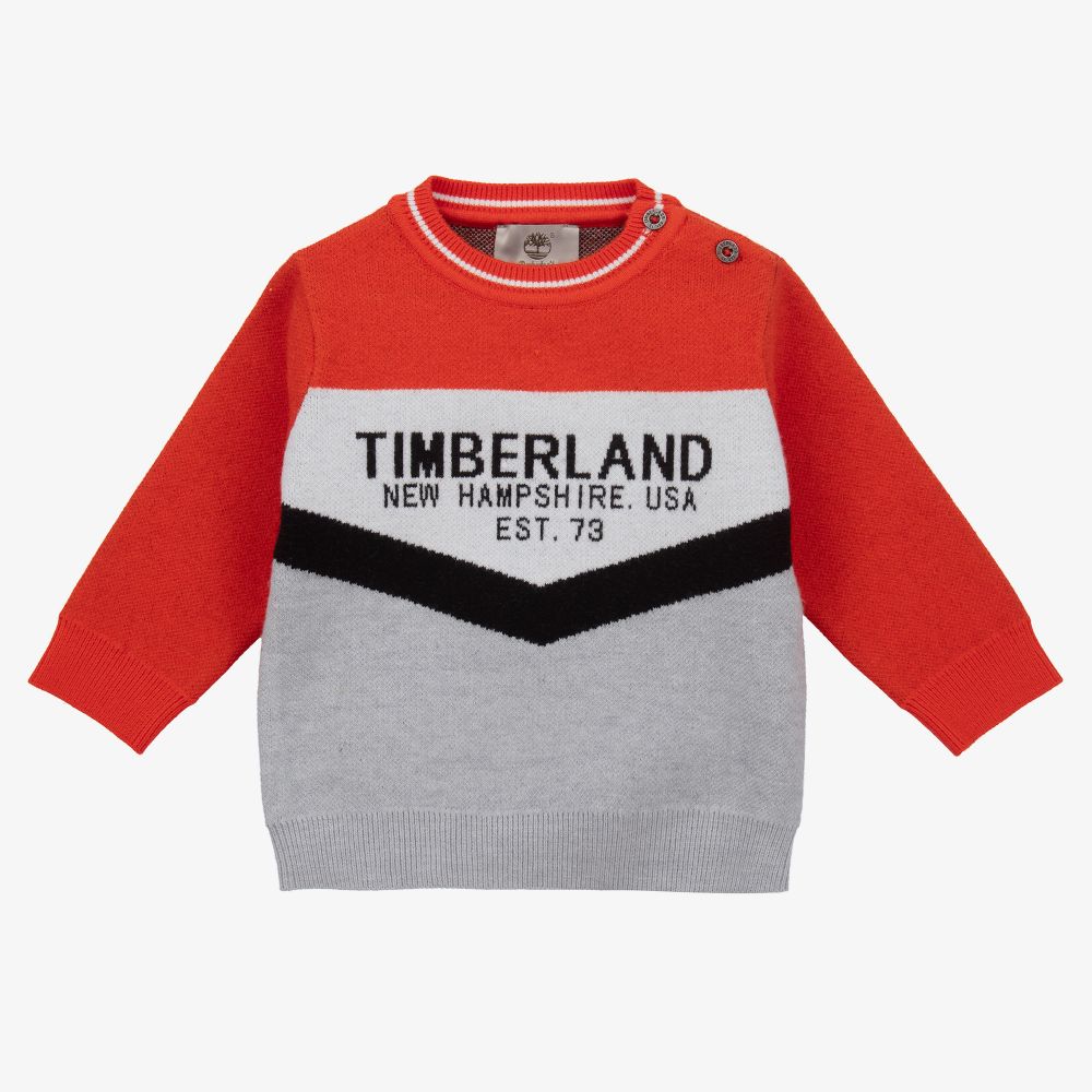 Timberland - Boys Grey & Orange Sweater | Childrensalon