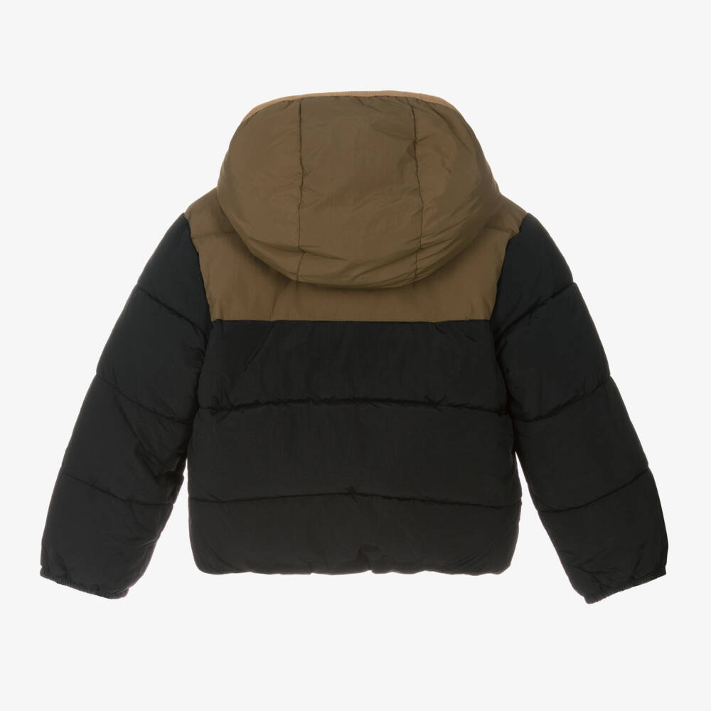 Timberland-Черная куртка пуховик с капюшоном для мальчиков | Childrensalon Outlet