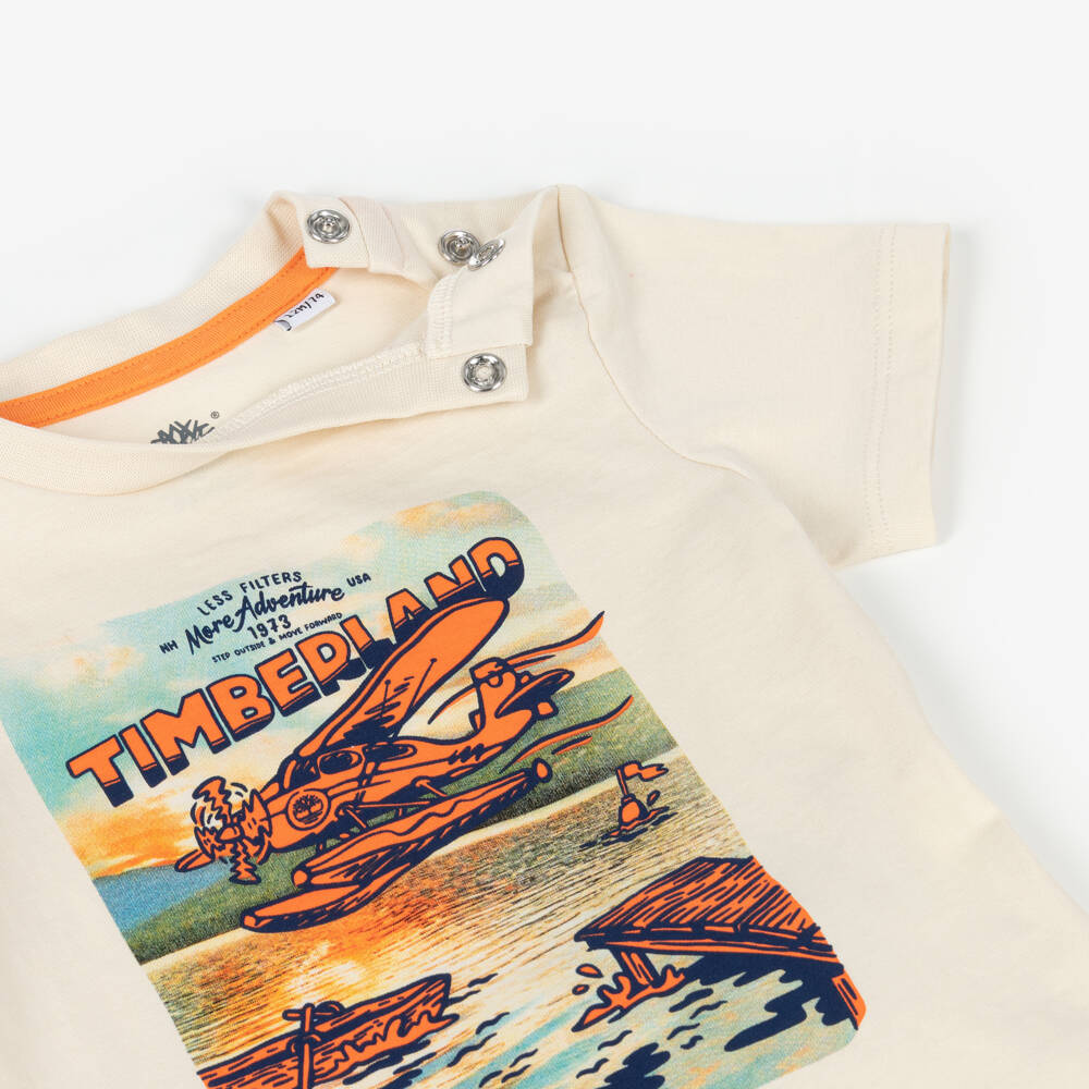 Timberland-Boys Ivory Organic Sea Plane Tee | Childrensalon Outlet