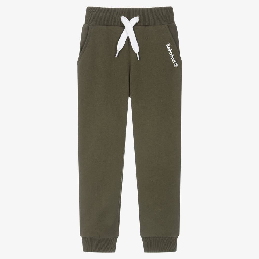 Timberland - Boys Khaki Green Cotton Jersey Joggers | Childrensalon