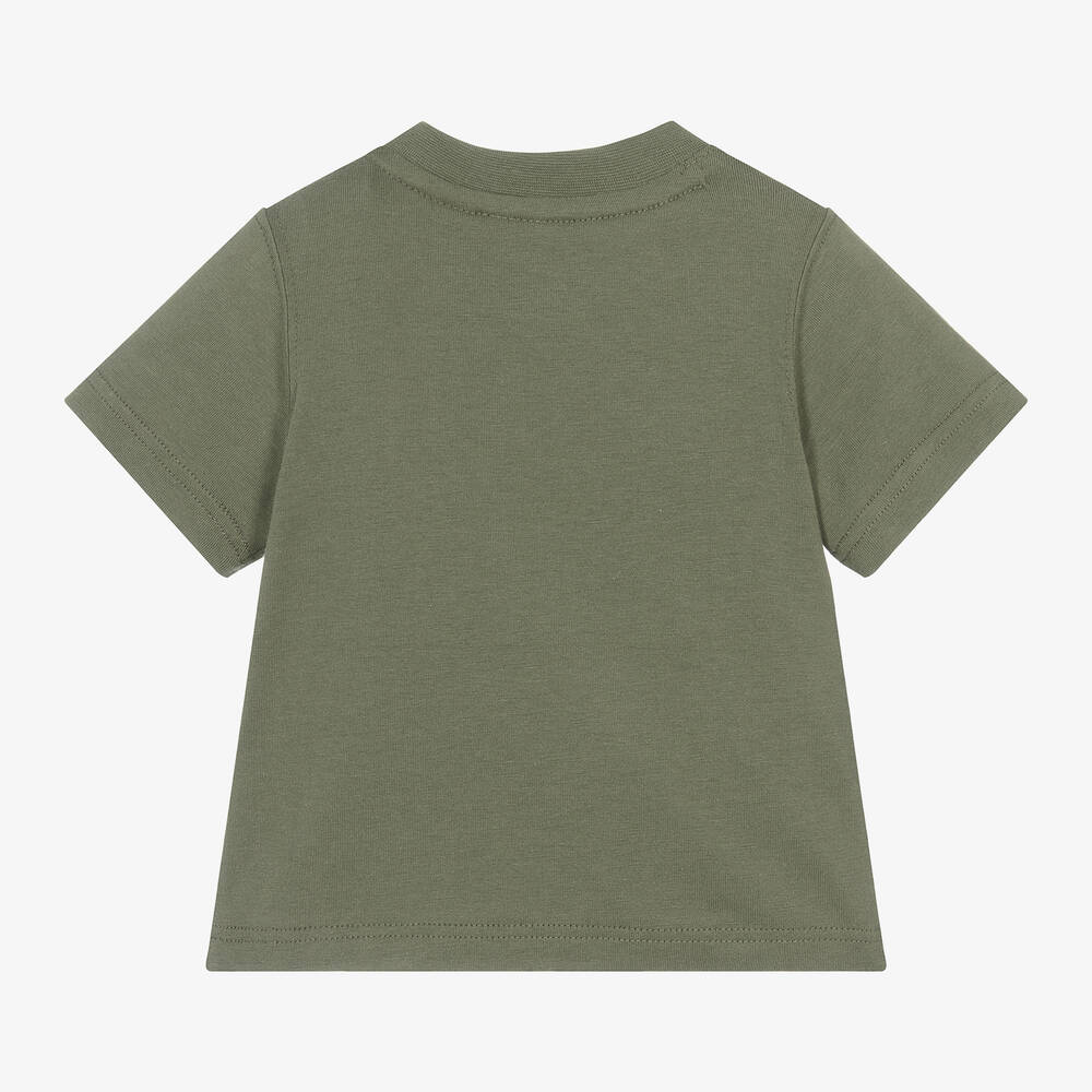 Timberland-Boys Khaki Green Organic Cotton T-Shirt | Childrensalon Outlet