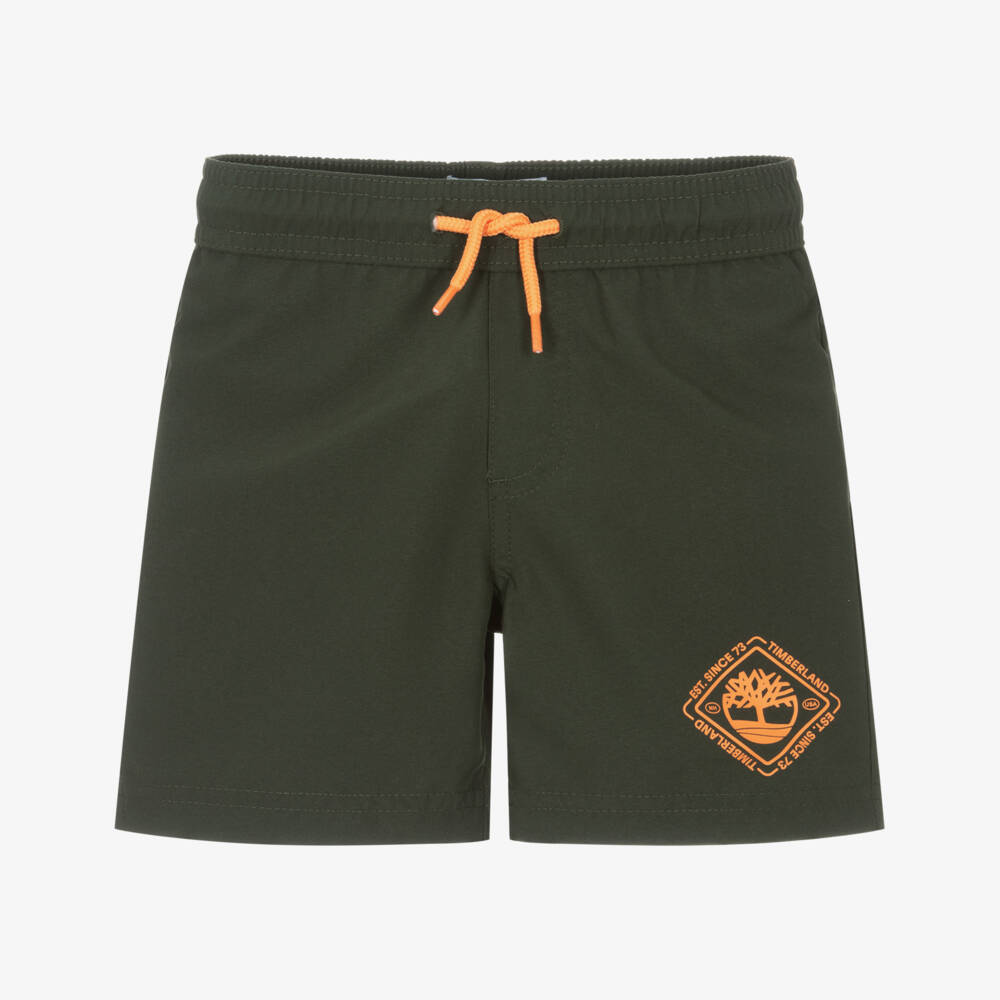 Timberland-Boys Khaki Green Swim Shorts | Childrensalon Outlet