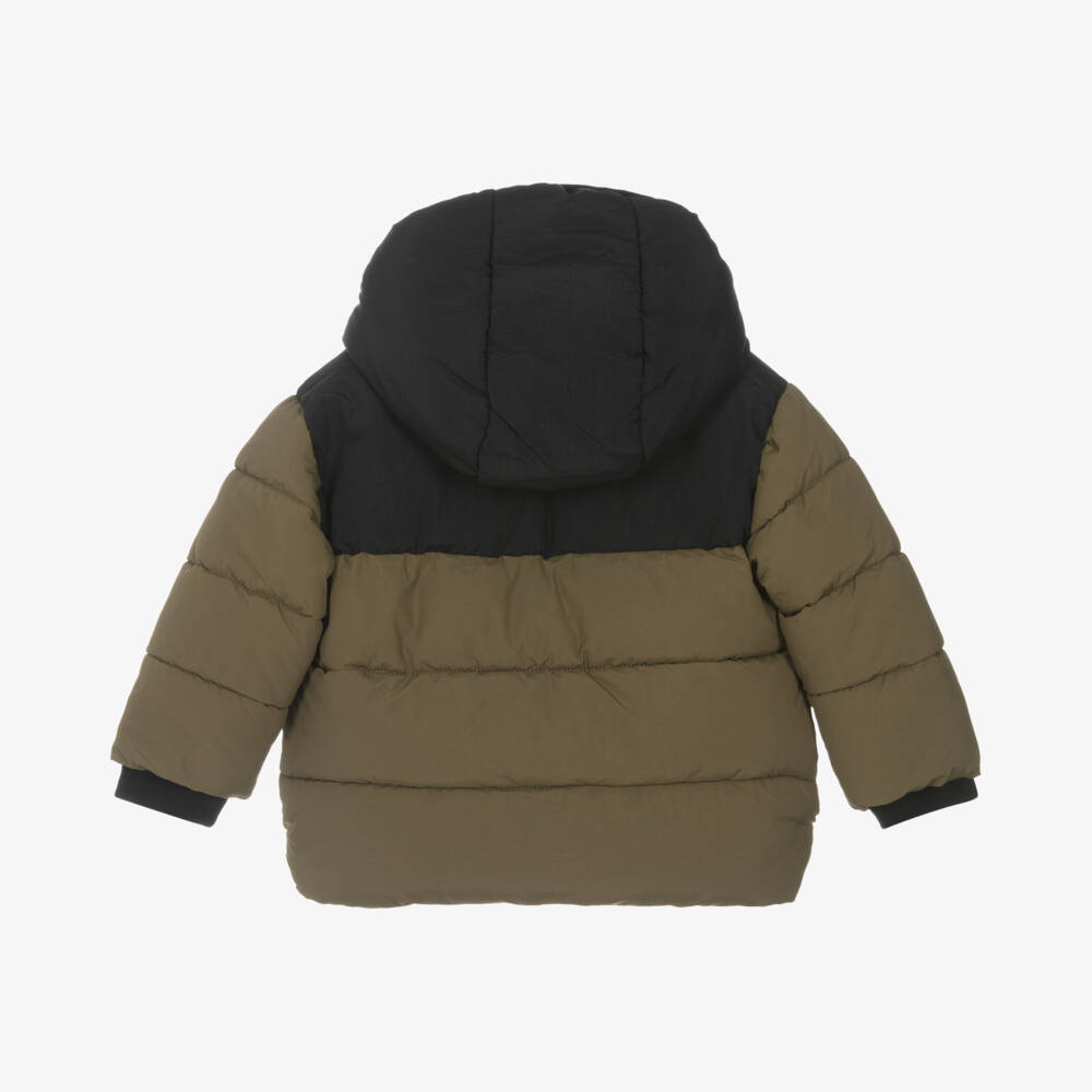 Timberland-Boys Khaki Hooded Puffer Coat | Childrensalon Outlet