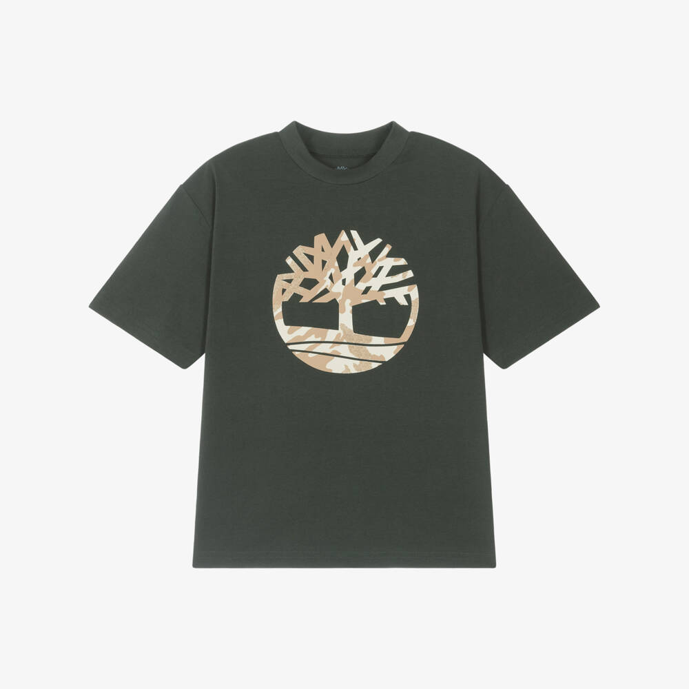 Timberland-Boys Khaki Organic Casual Tee | Childrensalon Outlet