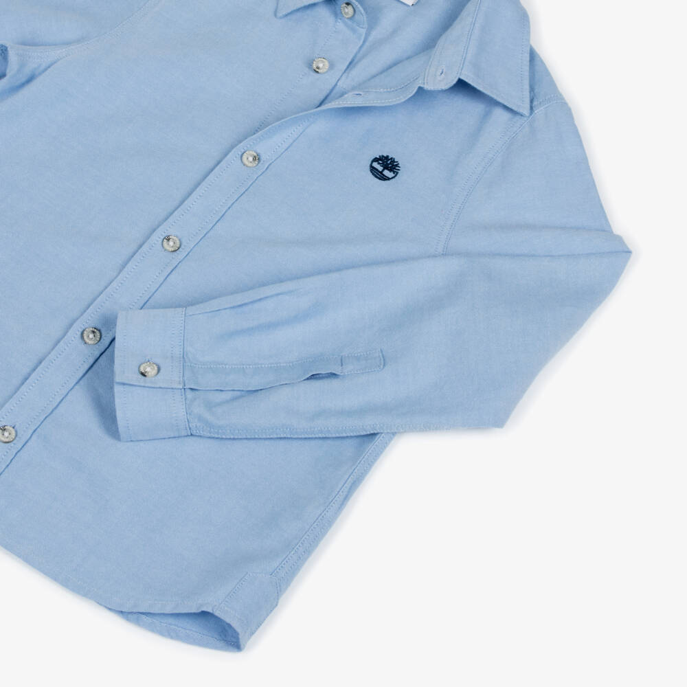 Timberland-Boys Light Blue Cotton Shirt | Childrensalon Outlet
