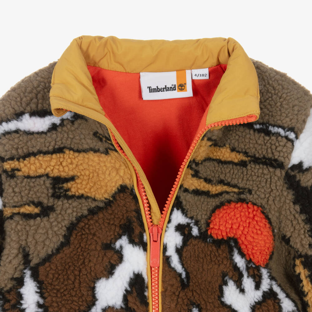 Timberland-Boys Mountain Print Fleece Jacket | Childrensalon Outlet