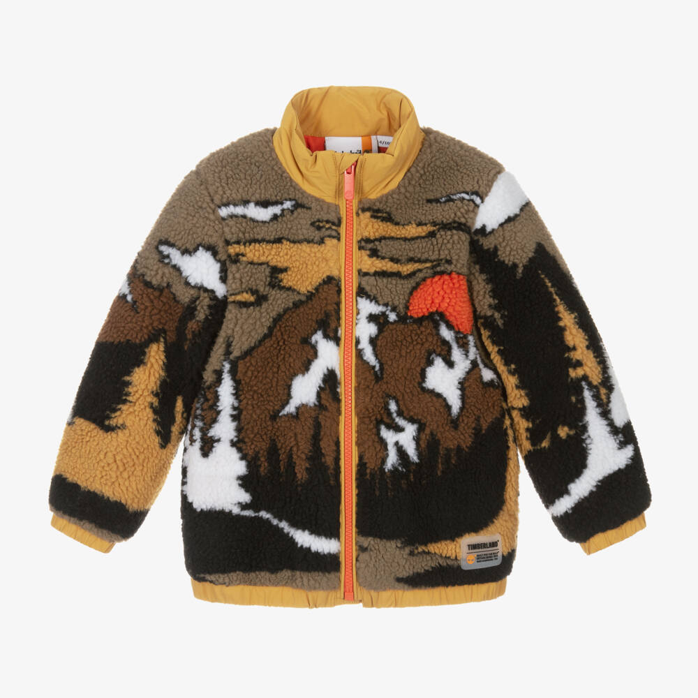 Timberland-Boys Mountain Print Fleece Jacket | Childrensalon Outlet