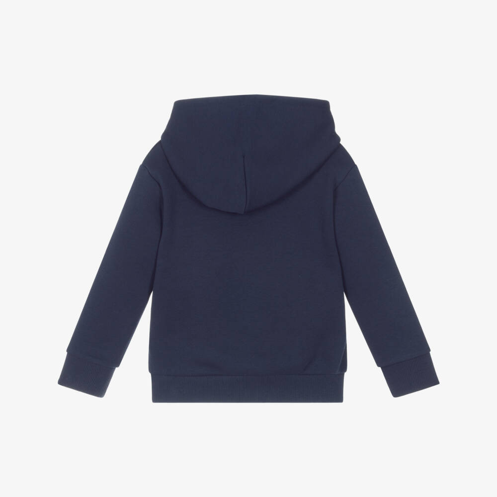 Timberland-Boys Navy Blue Cotton Jersey Bear Graphic Hoodie | Childrensalon Outlet