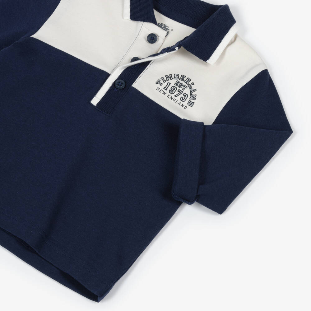 Timberland-Boys Navy Blue Cotton Jersey Polo Top | Childrensalon Outlet