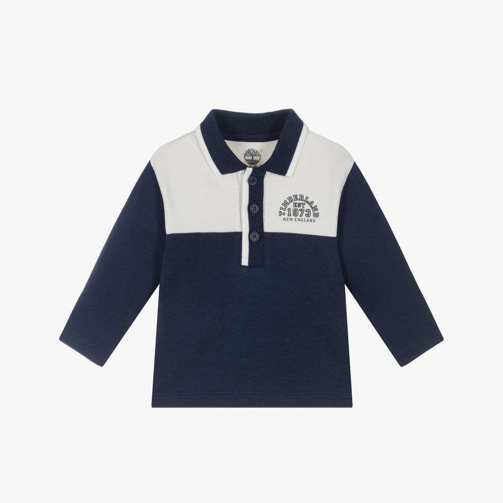 Timberland-Boys Navy Blue Cotton Jersey Polo Top | Childrensalon Outlet