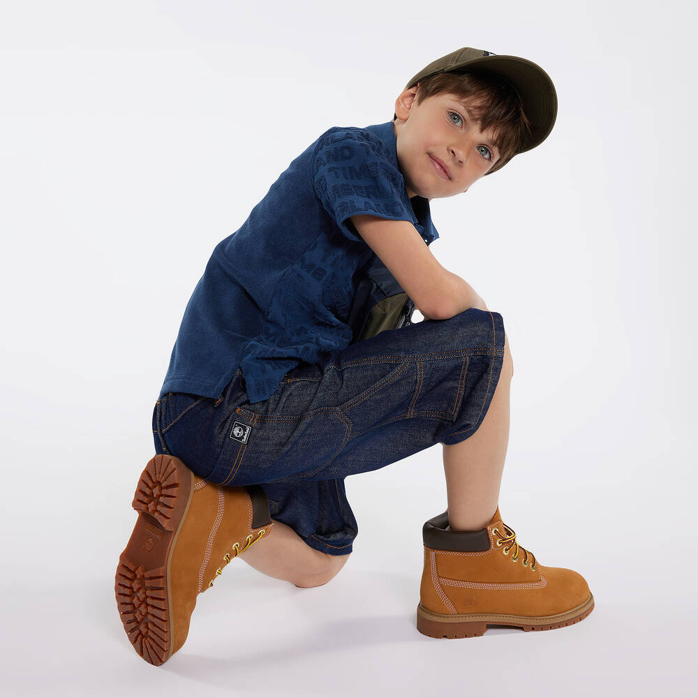 Timberland Boys Navy Blue Cotton Polo Shirt Childrensalon Outlet