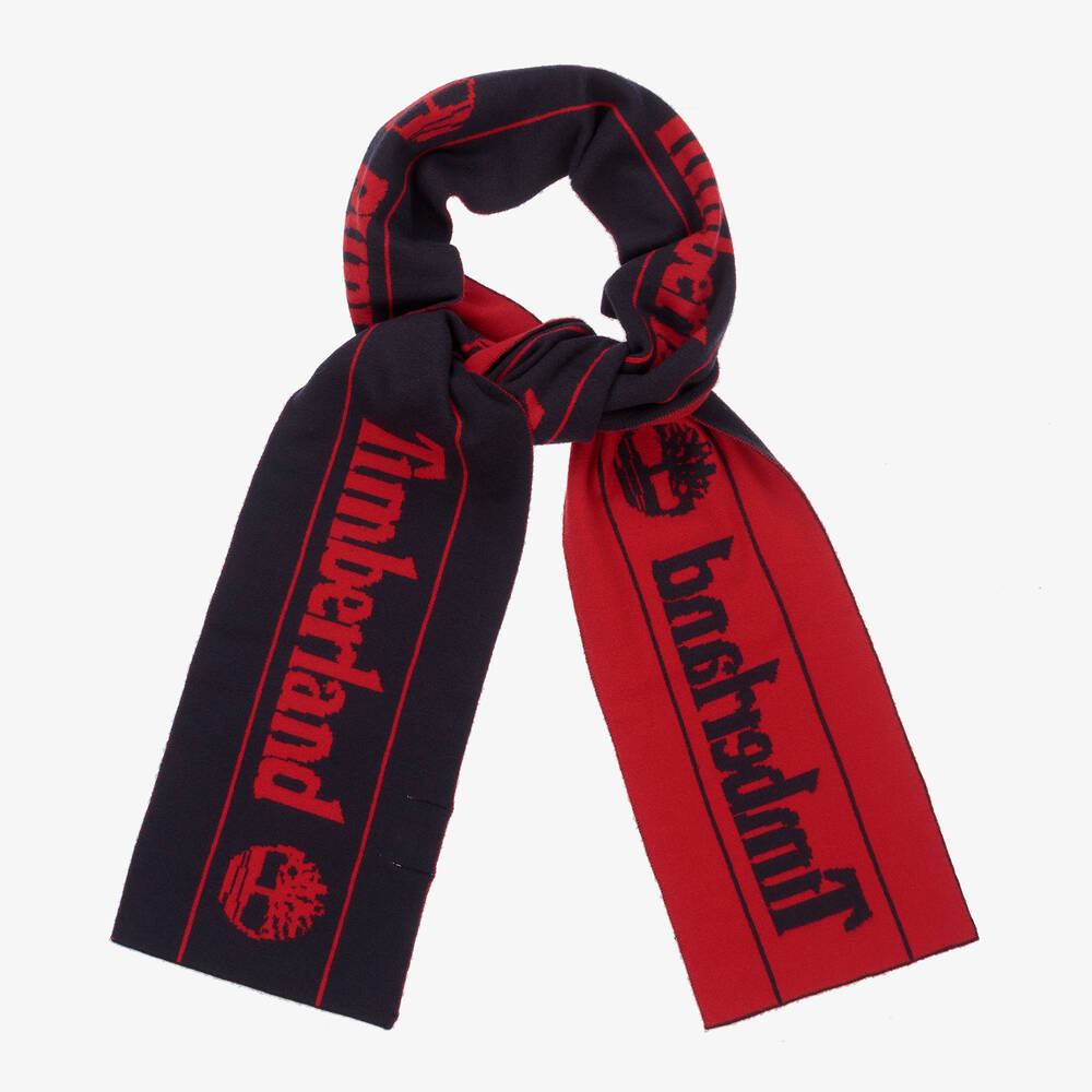 Timberland - Boys Navy Blue Logo Scarf | Childrensalon