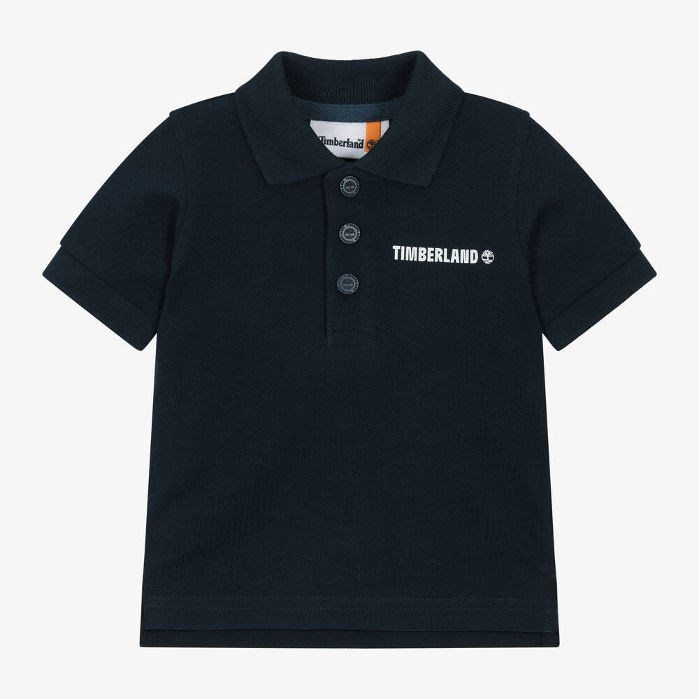 Timberland-Boys Navy Blue Organic Cotton Polo Shirt | Childrensalon Outlet