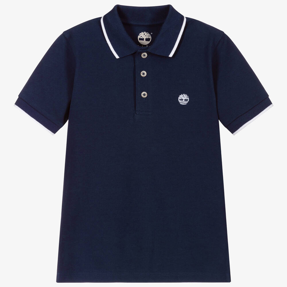 Timberland - Boys Navy Blue Polo Shirt | Childrensalon