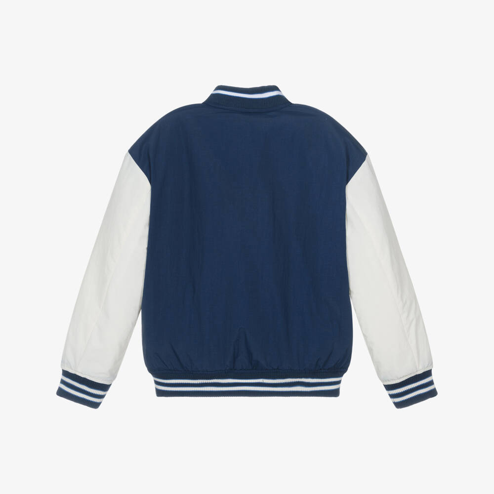 Timberland-معطف أولاد كحلي بغطاء رأس وتصميم ألوان متداخلة | Childrensalon Outlet