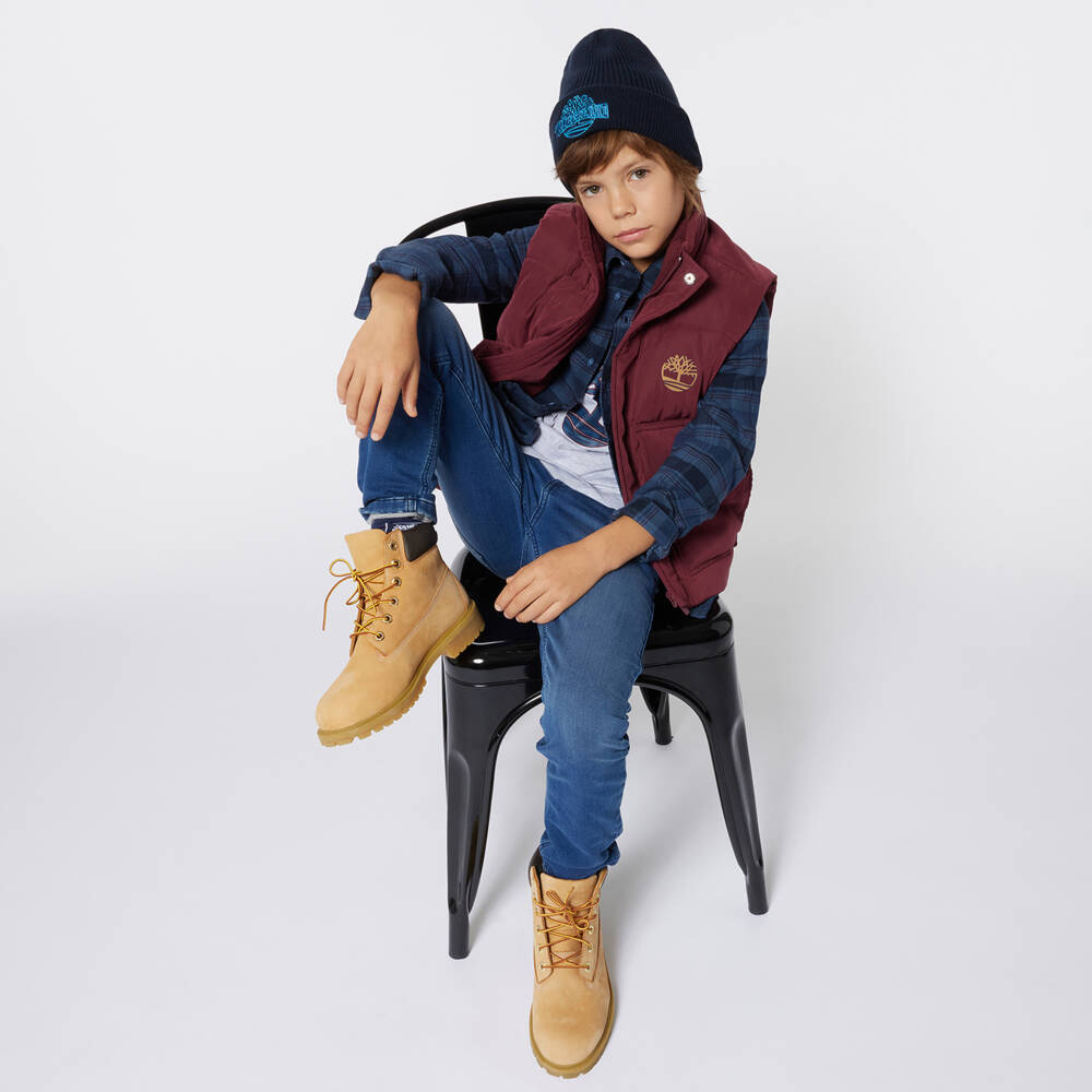Timberland-Boys Navy Cotton Knit Hat | Childrensalon Outlet