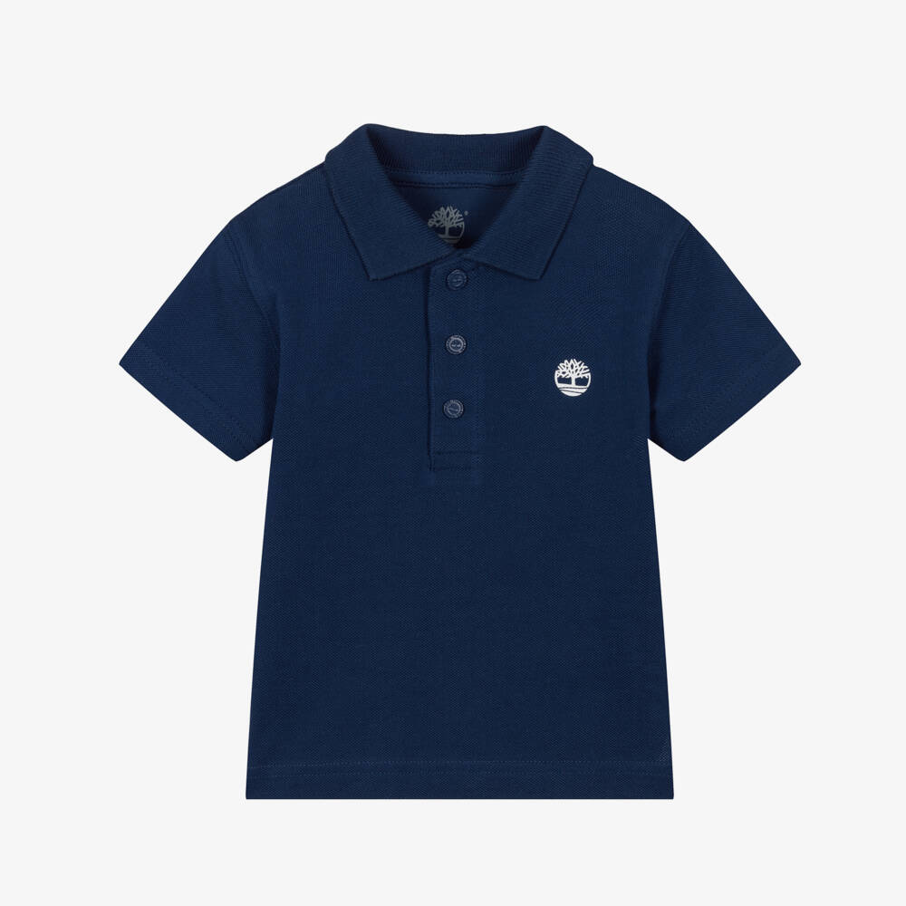 Timberland-Boys Navy Cotton Logo Polo | Childrensalon Outlet