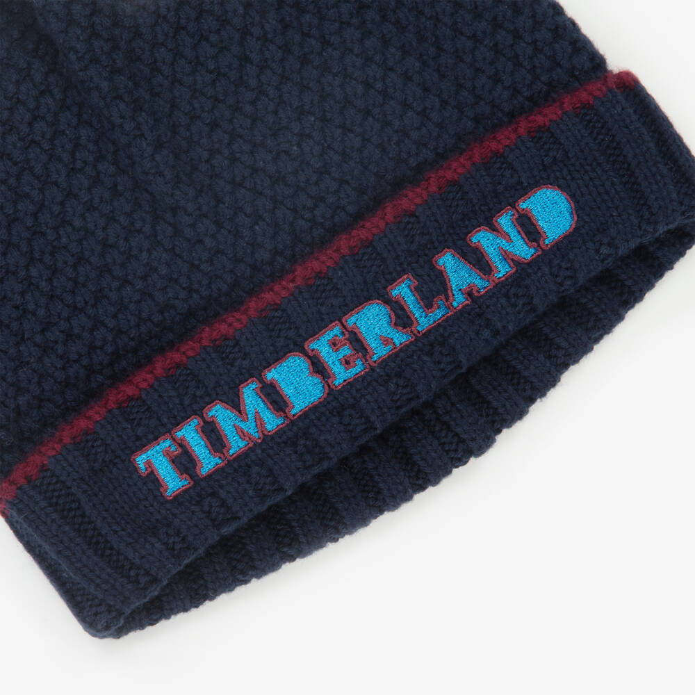 Timberland-Boys Navy Cotton Wool Beanie | Childrensalon Outlet