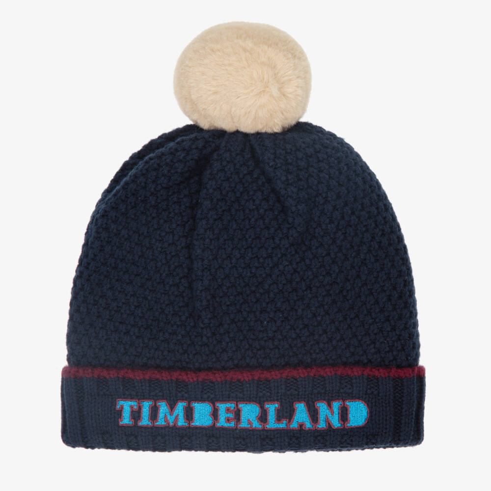 Timberland-Boys Navy Cotton Wool Beanie | Childrensalon Outlet