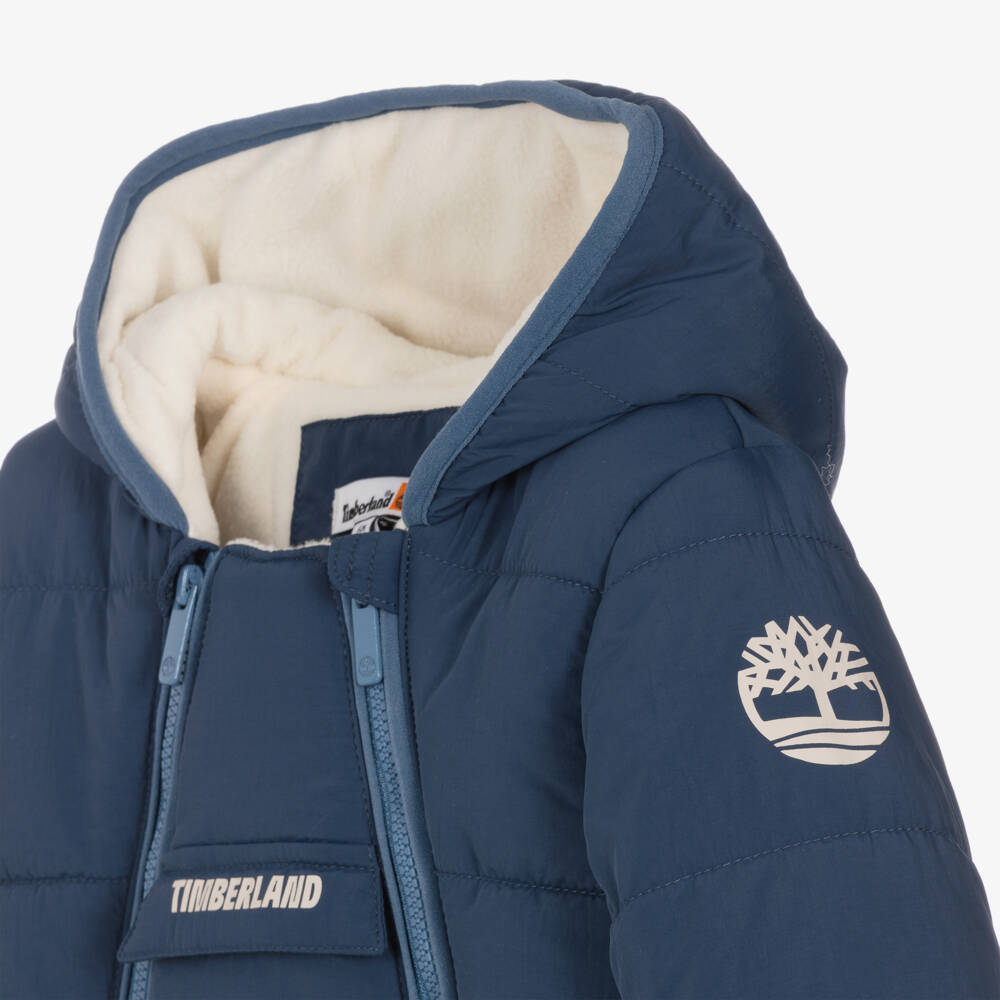 Timberland-Boys Navy Cozy Padded Snowsuit | Childrensalon Outlet