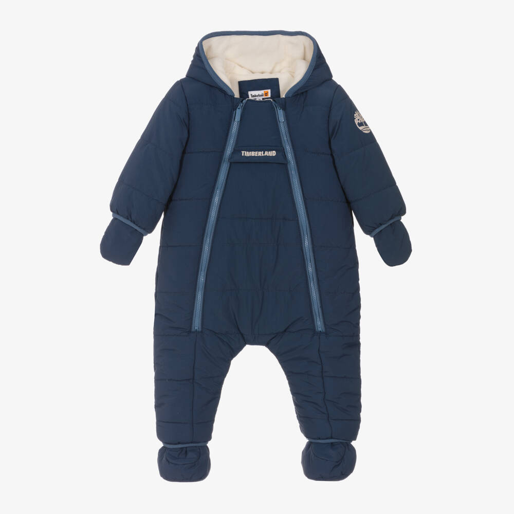 Timberland-Boys Navy Cozy Padded Snowsuit | Childrensalon Outlet