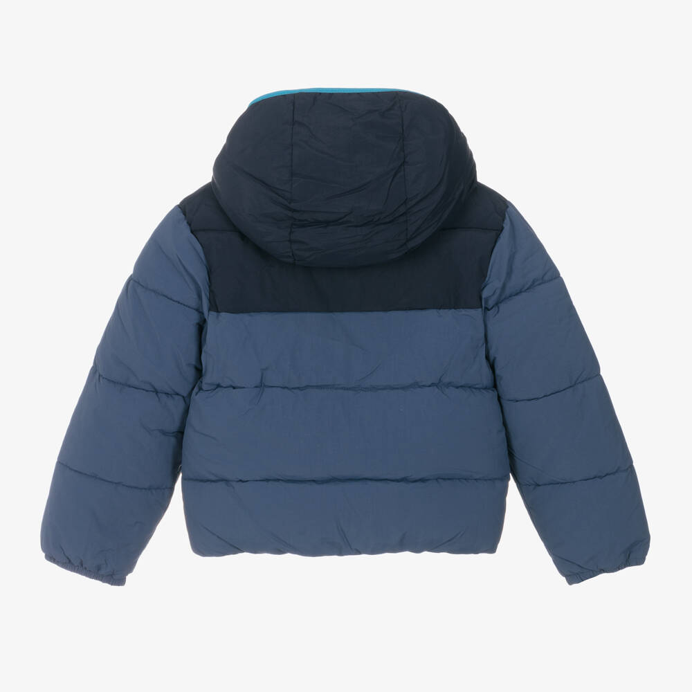 Timberland-Boys Navy Hooded Puffer Coat | Childrensalon Outlet