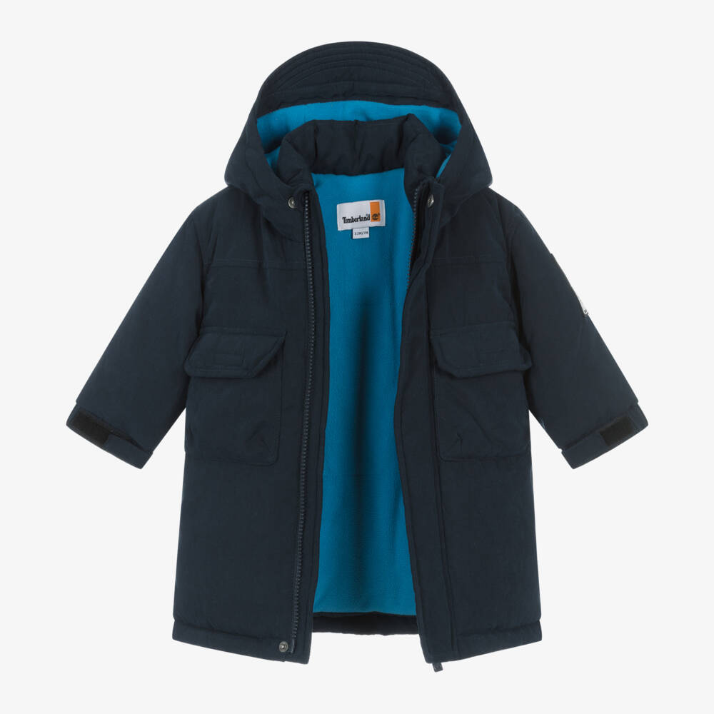 Timberland-Boys Navy Hooded Puffer Jacket | Childrensalon Outlet
