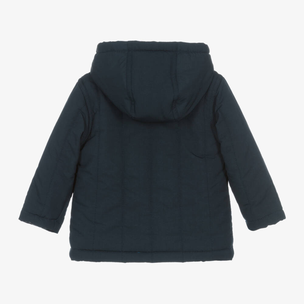 Timberland-Boys Navy Hooded Rain Jacket | Childrensalon Outlet