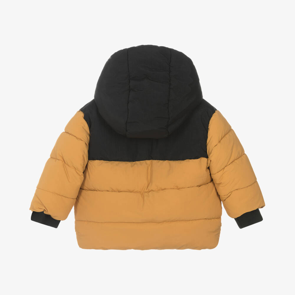 Timberland-Boys Ochre Hooded Puffer Coat | Childrensalon Outlet