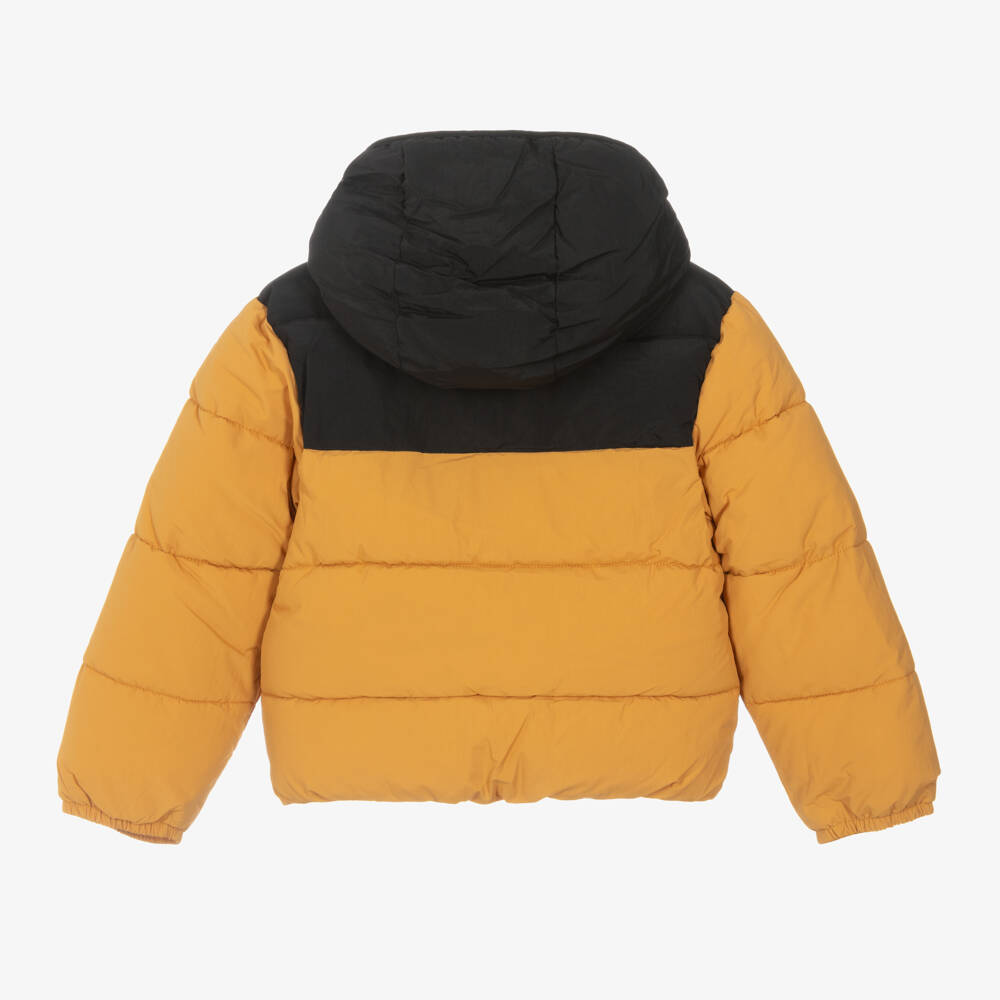 Timberland-Boys Ochre Hooded Puffer Coat | Childrensalon Outlet