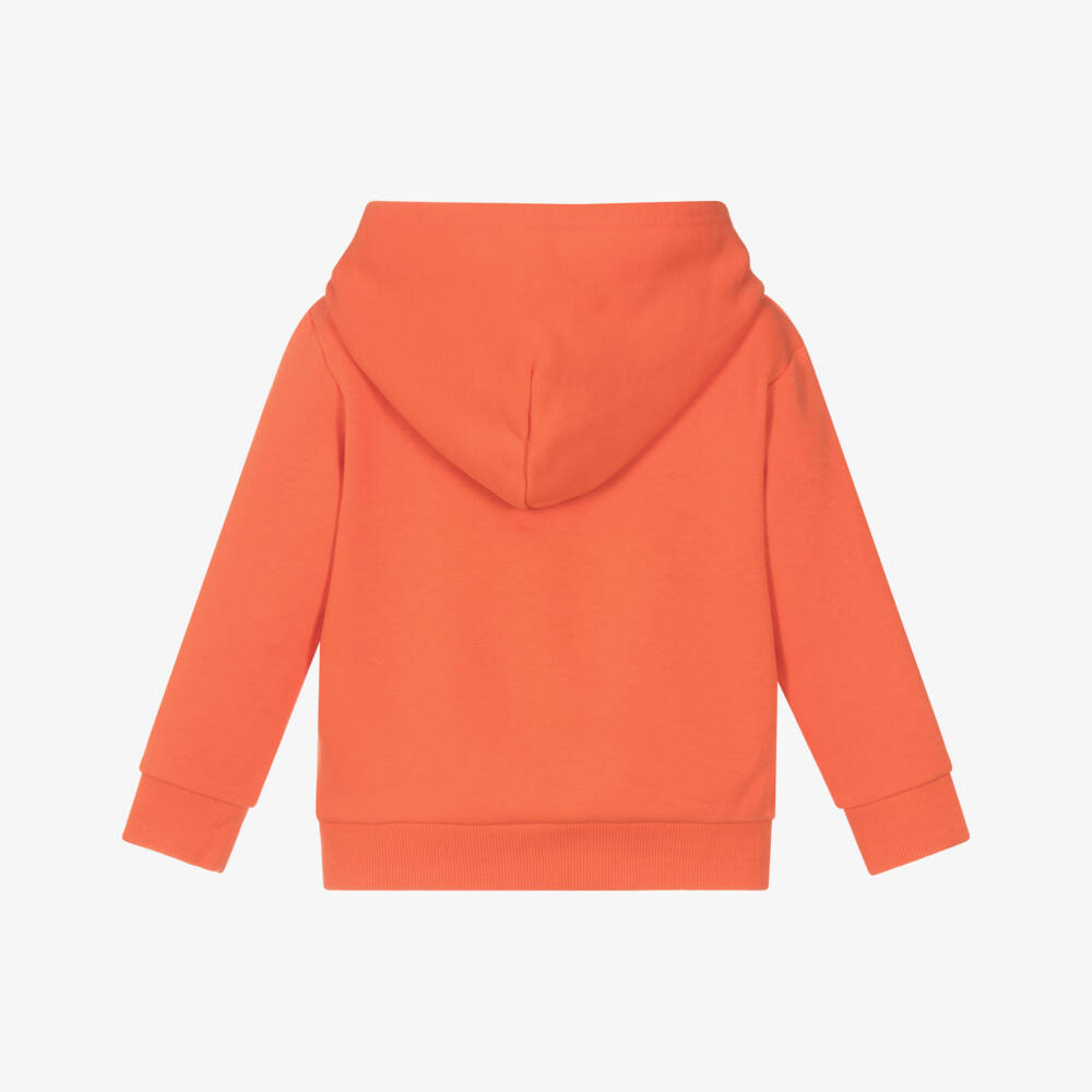 Timberland-Boys Orange Cotton Jersey Truck Graphic Hoodie | Childrensalon Outlet