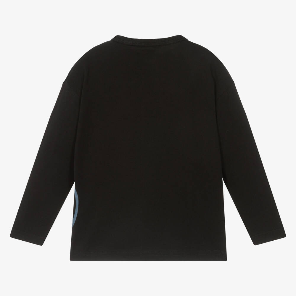 Timberland-Boys Organic Black Long Sleeve Tee | Childrensalon Outlet