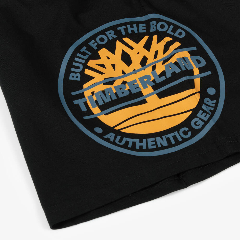 Timberland-Boys Organic Black Long Sleeve Tee | Childrensalon Outlet