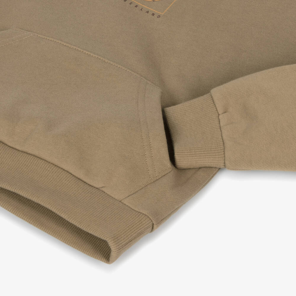 Timberland-Boys Organic Cotton Beige Hoodie | Childrensalon Outlet