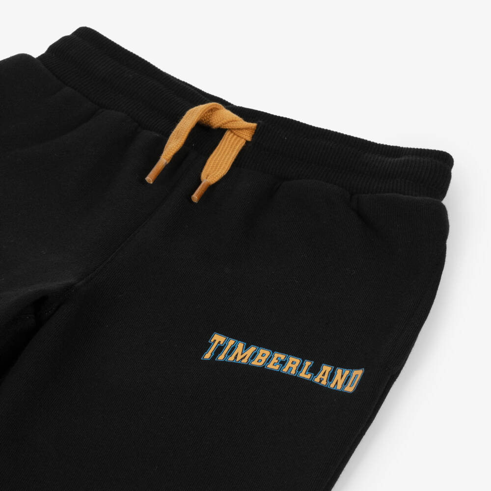 Timberland-Boys Organic Cotton Black Joggers | Childrensalon Outlet