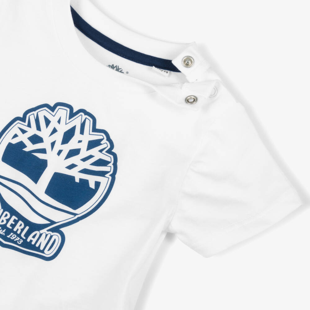 Timberland-Boys Organic Cotton Logo Tee | Childrensalon Outlet
