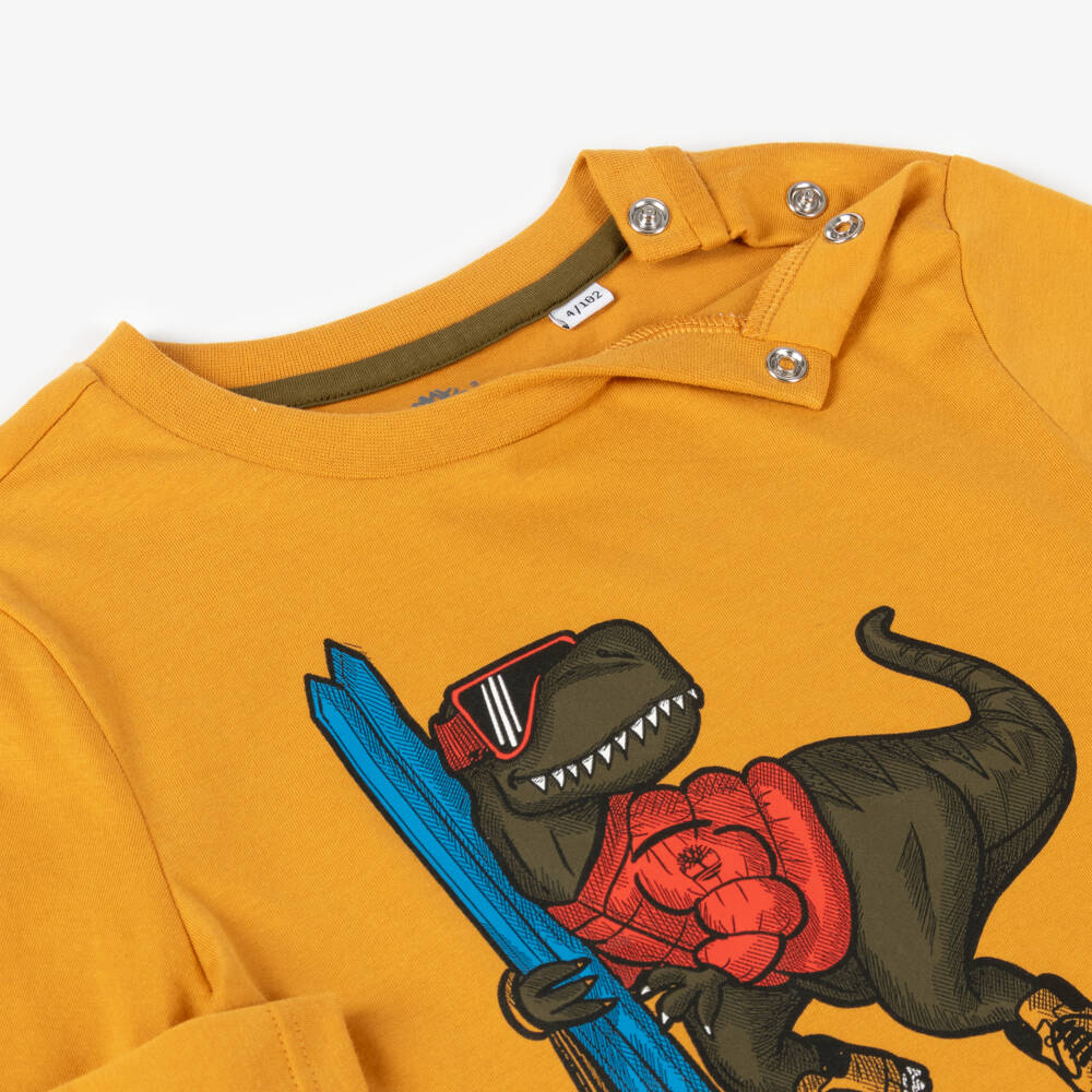 Timberland-Boys Organic Yellow Dino Top | Childrensalon Outlet